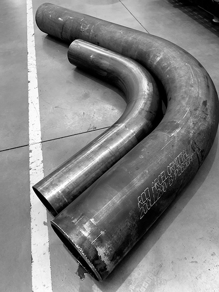 AMOB CH 350 HD Heavy Duty NC pipe and tube bending machine bend sample of 14_ OD x .500_ wall